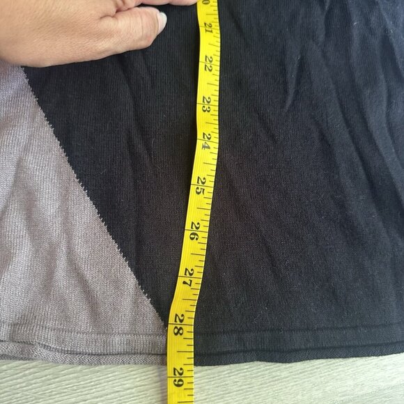 PLANET by Lauren G Tee T-Shirt Pima Cotton Modal Black /Brown Colorblock Sweater - Picture 5 of 7